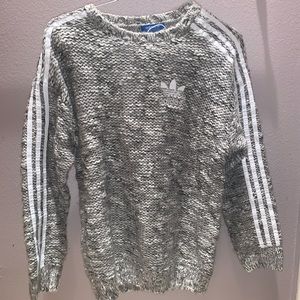 Gray Chunky Knit Sweater By Adidas Originals
